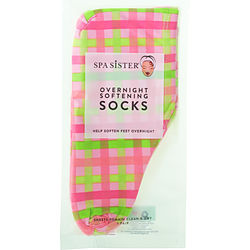 Spa Accessories Spa Sister Overnight Softening Socks - Pink Plaid By Spa Accessories